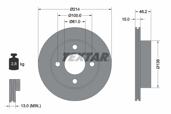 Disc frana 92068000 TEXTAR