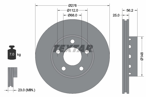 Disc frana 92068100 TEXTAR