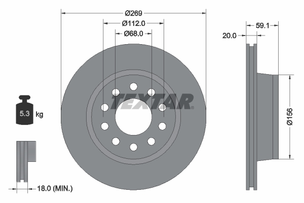 Disc frana 92068400 TEXTAR