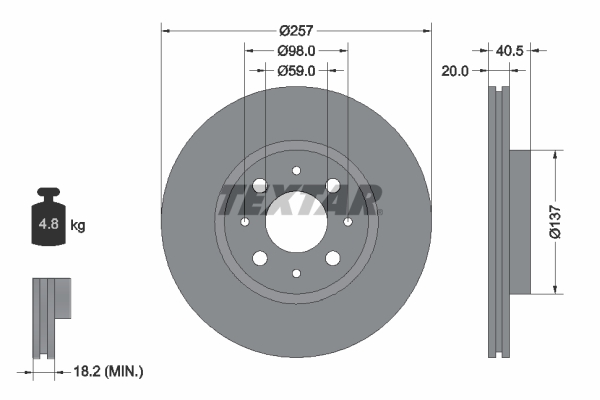 Disc frana 92068503 TEXTAR