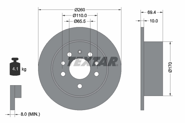 Disc frana 92068800 TEXTAR