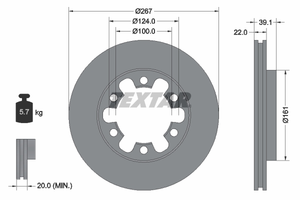 Disc frana 92070100 TEXTAR