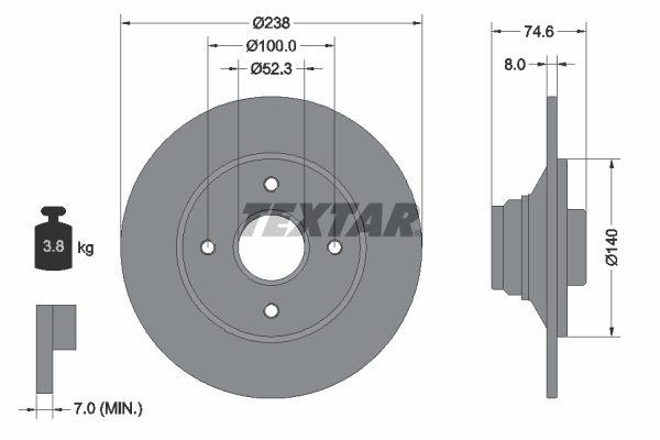 Disc frana 92070300 TEXTAR