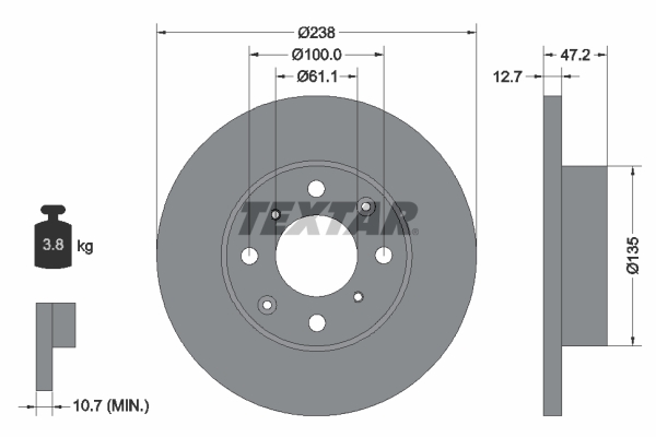 Disc frana 92070500 TEXTAR
