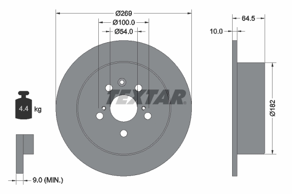 Disc frana 92070800 TEXTAR