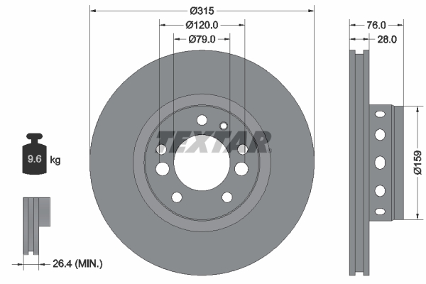 Disc frana 92070900 TEXTAR