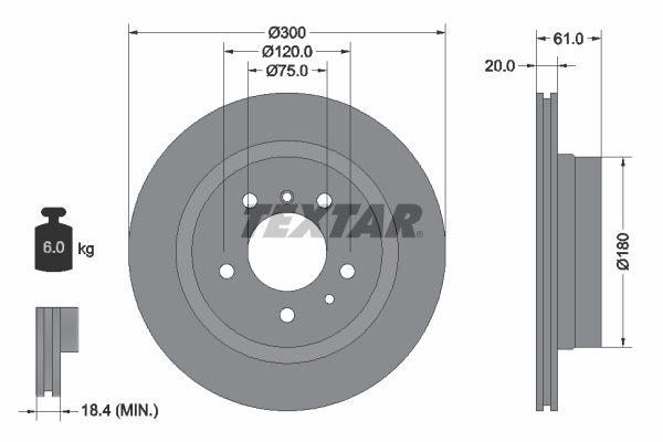 Disc frana 92071300 TEXTAR