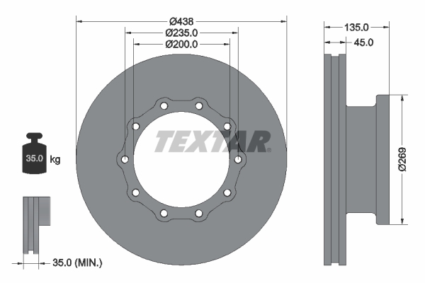 Disc frana 93071800 TEXTAR