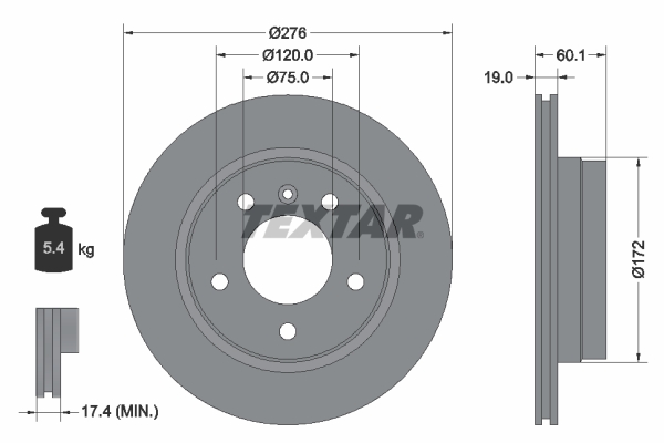 Disc frana 92072403 TEXTAR