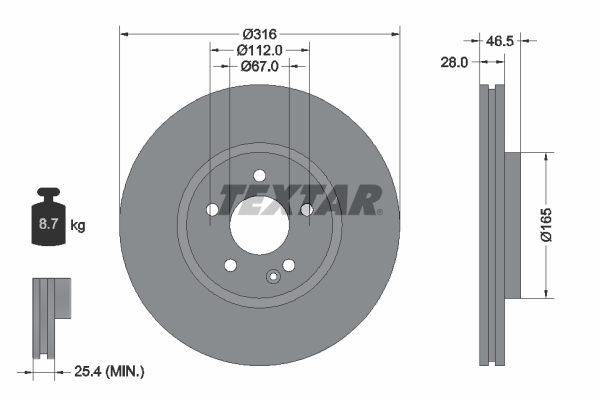 Disc frana 92073100 TEXTAR