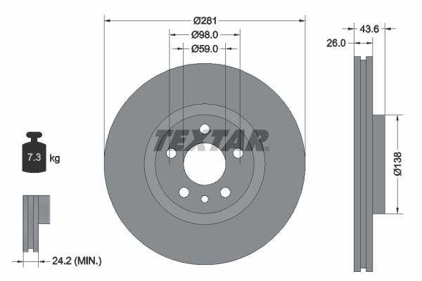 Disc frana 92074003 TEXTAR
