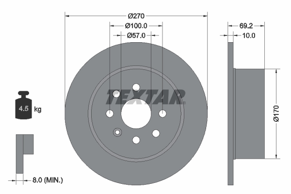 Disc frana 92075503 TEXTAR