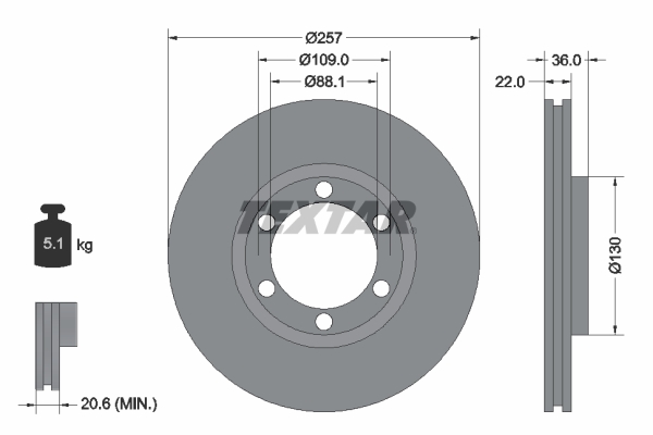 Disc frana 92075800 TEXTAR