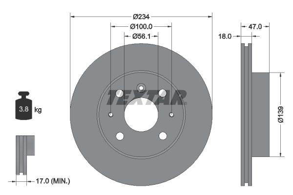 Disc frana 92076900 TEXTAR