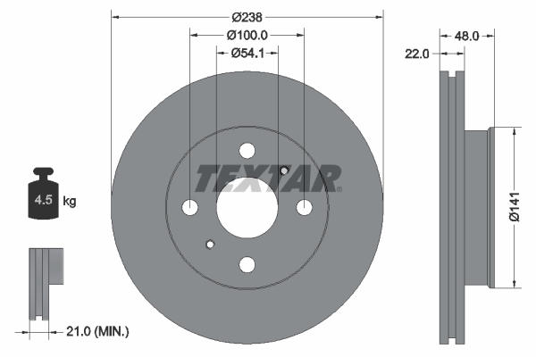 Disc frana 92077300 TEXTAR