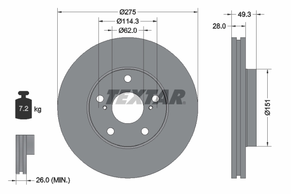 Disc frana 92077703 TEXTAR