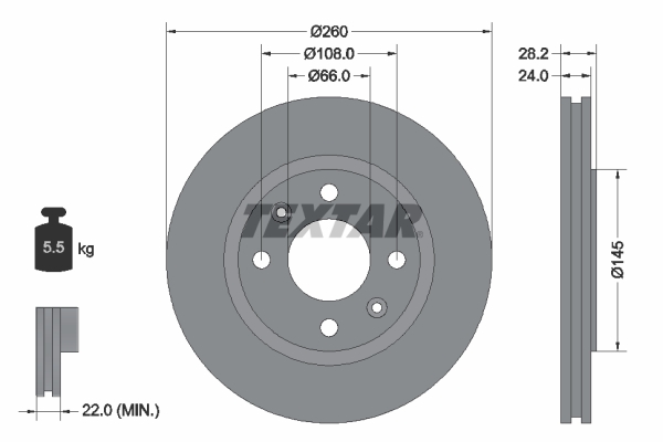 Disc frana 92078603 TEXTAR