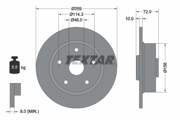 Disc frana 92078800 TEXTAR