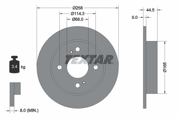 Disc frana 92080200 TEXTAR