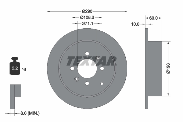 Disc frana 92080703 TEXTAR