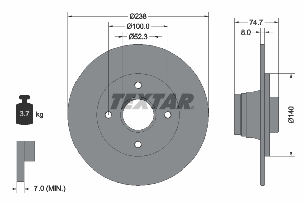 Disc frana 92081200 TEXTAR