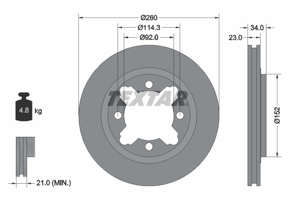 Disc frana 92081500 TEXTAR