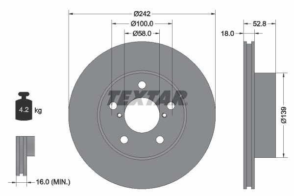 Disc frana 92081800 TEXTAR