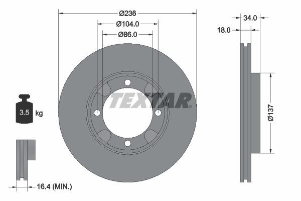 Disc frana 92082100 TEXTAR