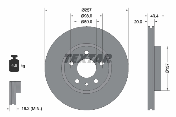 Disc frana 92083100 TEXTAR