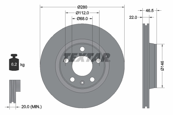 Disc frana 92083505 TEXTAR