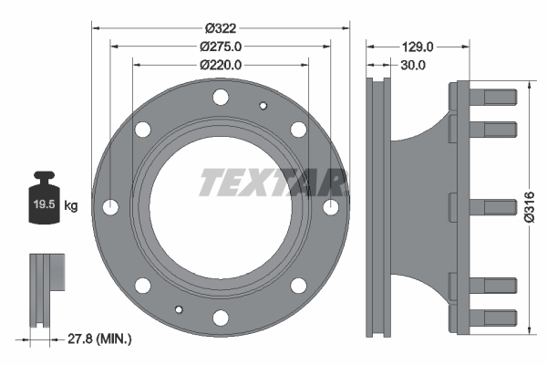 Disc frana 93084700 TEXTAR