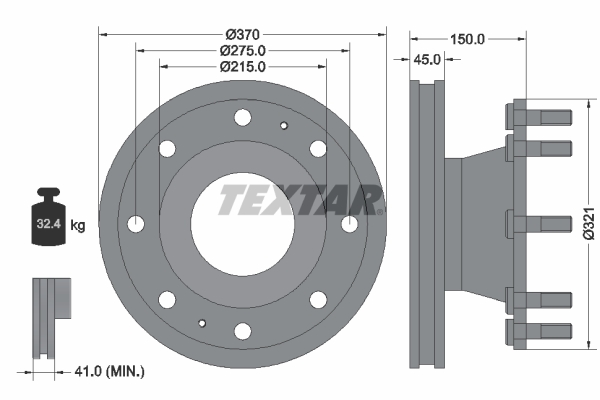 Disc frana 93085000 TEXTAR