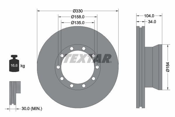 Disc frana 93085400 TEXTAR