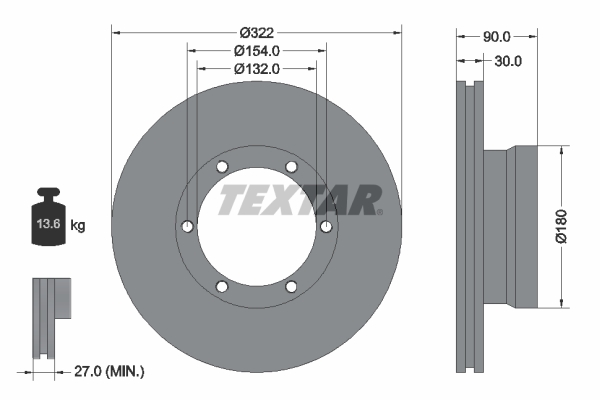 Disc frana 93086400 TEXTAR
