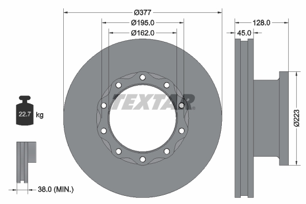 Disc frana 93086900 TEXTAR