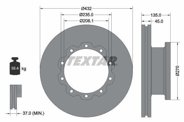 Disc frana 93087000 TEXTAR