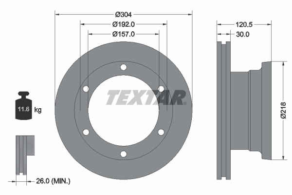Disc frana 93087500 TEXTAR