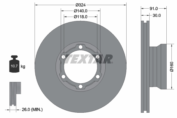 Disc frana 93087600 TEXTAR