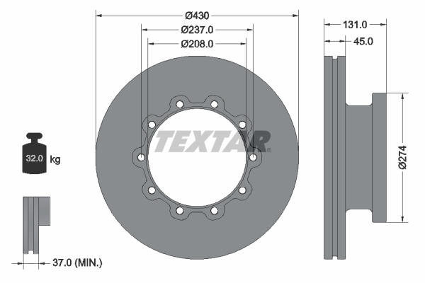 Disc frana 93088300 TEXTAR