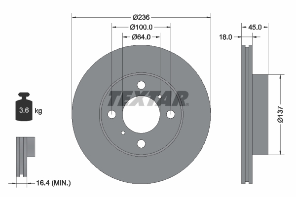 Disc frana 92089400 TEXTAR