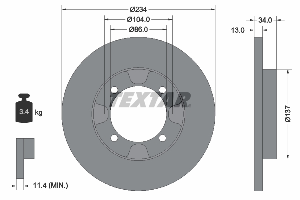 Disc frana 92089500 TEXTAR