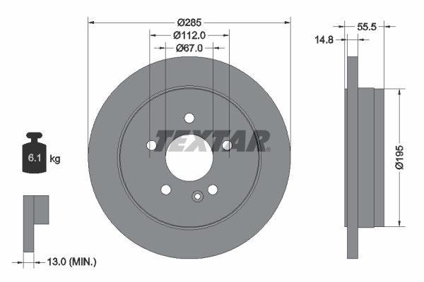 Disc frana 92090003 TEXTAR