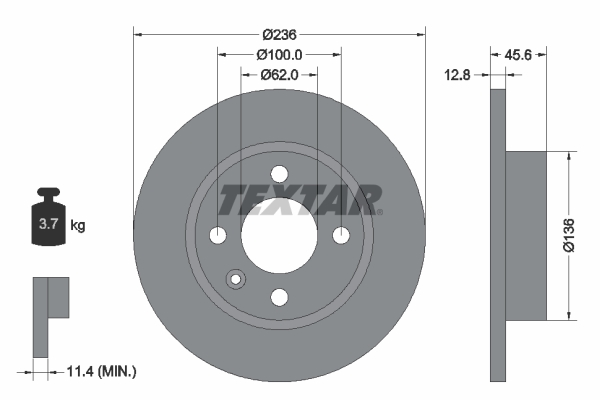 Disc frana 92090200 TEXTAR