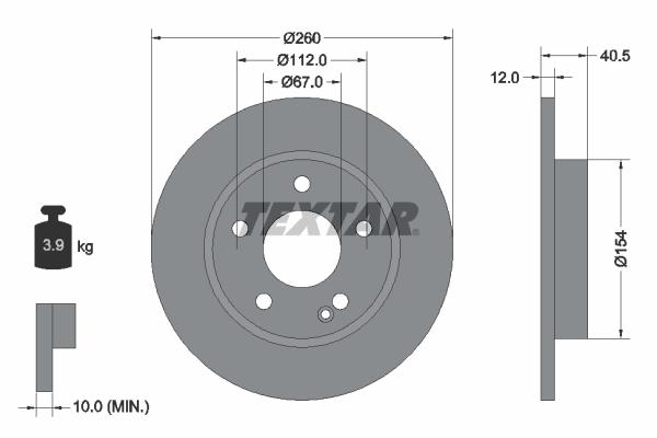 Disc frana 92091203 TEXTAR