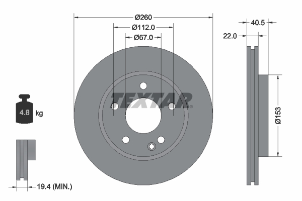 Disc frana 92091303 TEXTAR