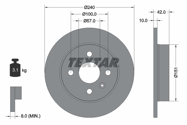 Disc frana 92092003 TEXTAR