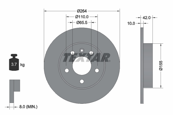 Disc frana 92092103 TEXTAR