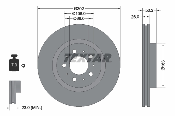 Disc frana 92092300 TEXTAR