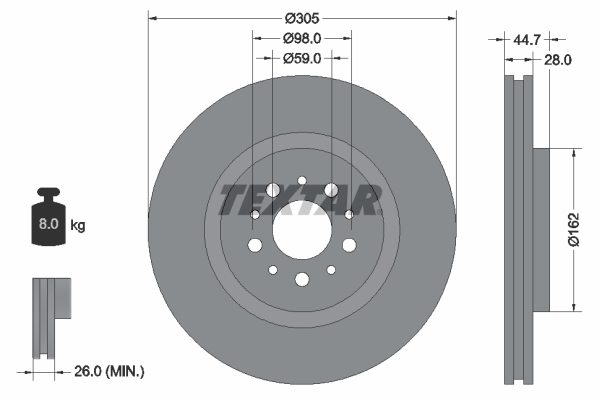 Disc frana 92092700 TEXTAR