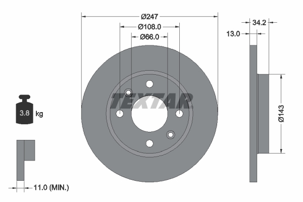 Disc frana 92092803 TEXTAR